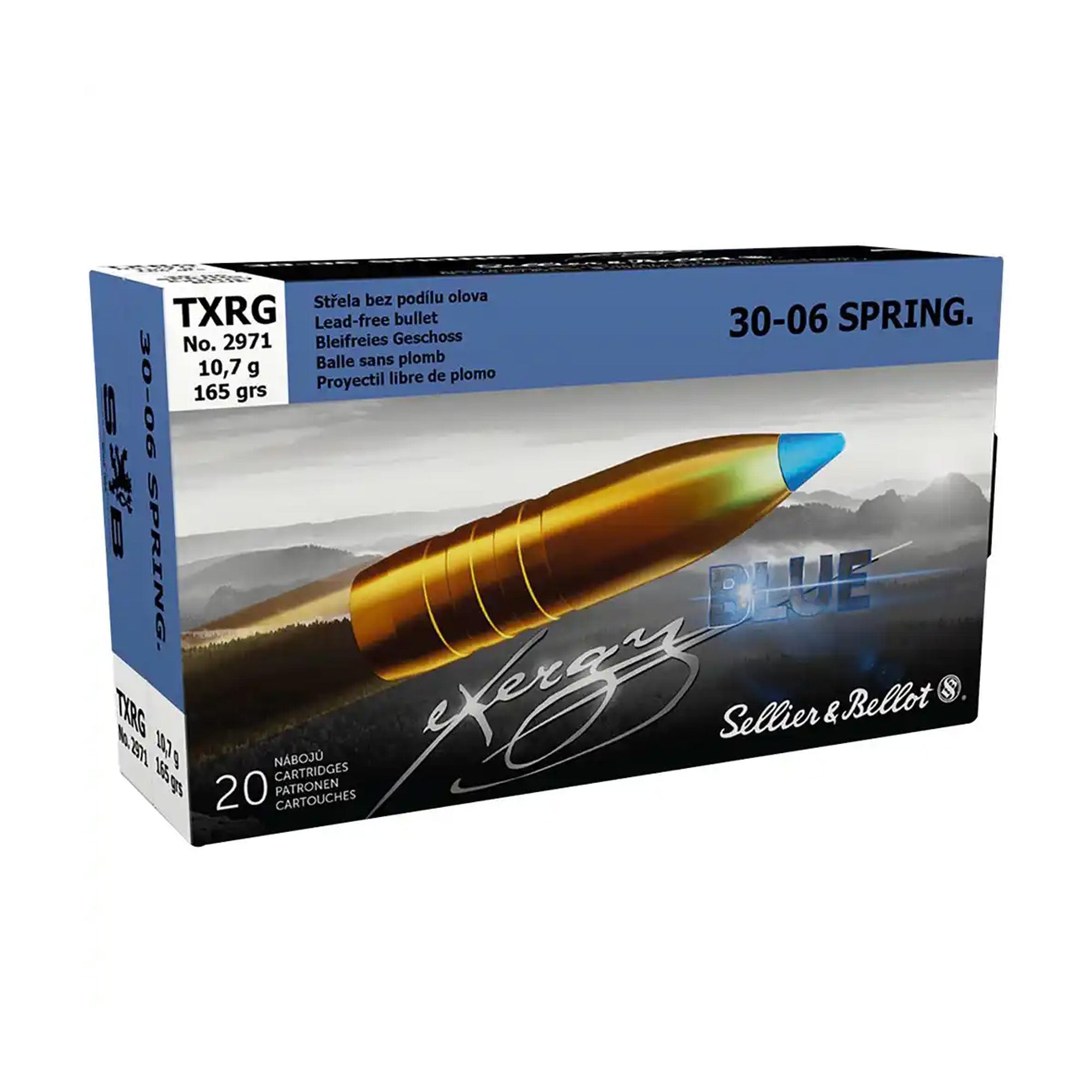.30-06 Spr. tipped eXergy blue 10,7g/165grs. Kugelpatronen