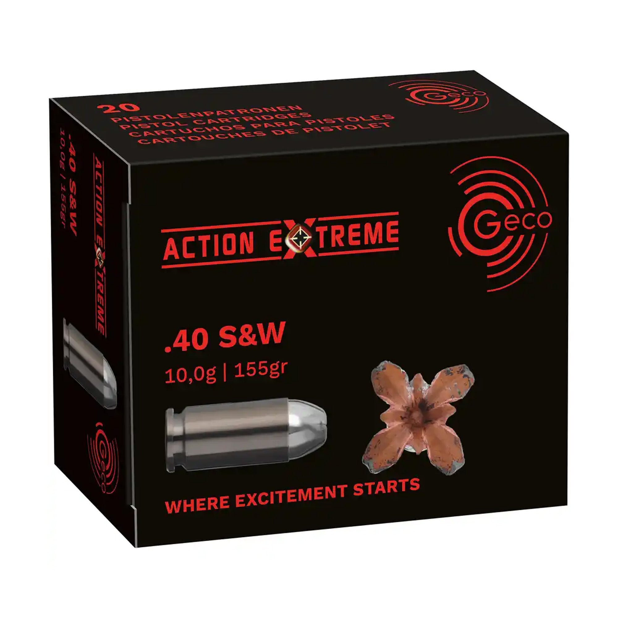 Geco 40 S&W Action Extreme 10,0g/155grs. Pistolenmunition