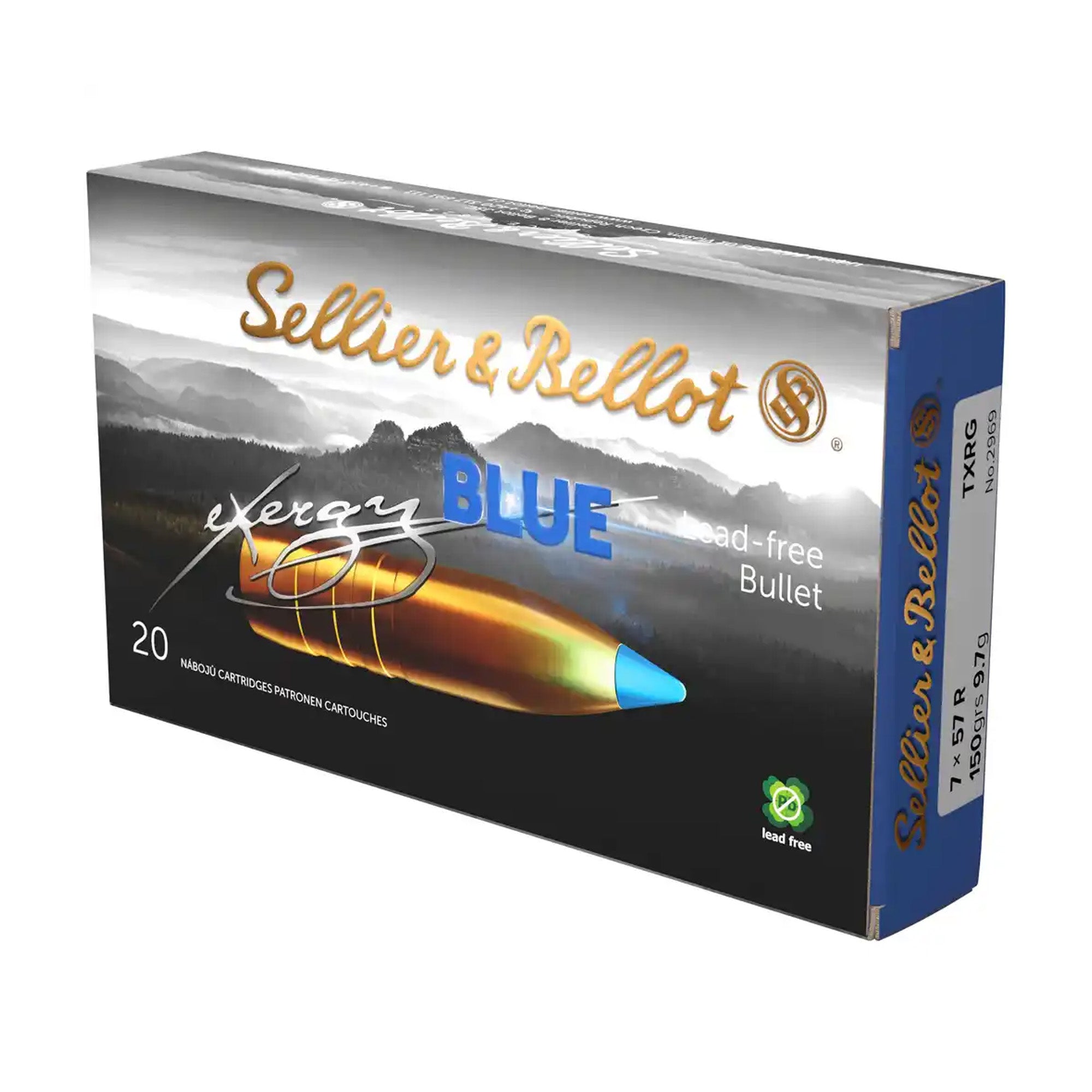 7x57 R tipped eXergy blue 9,7g/150grs. Kugelpatronen