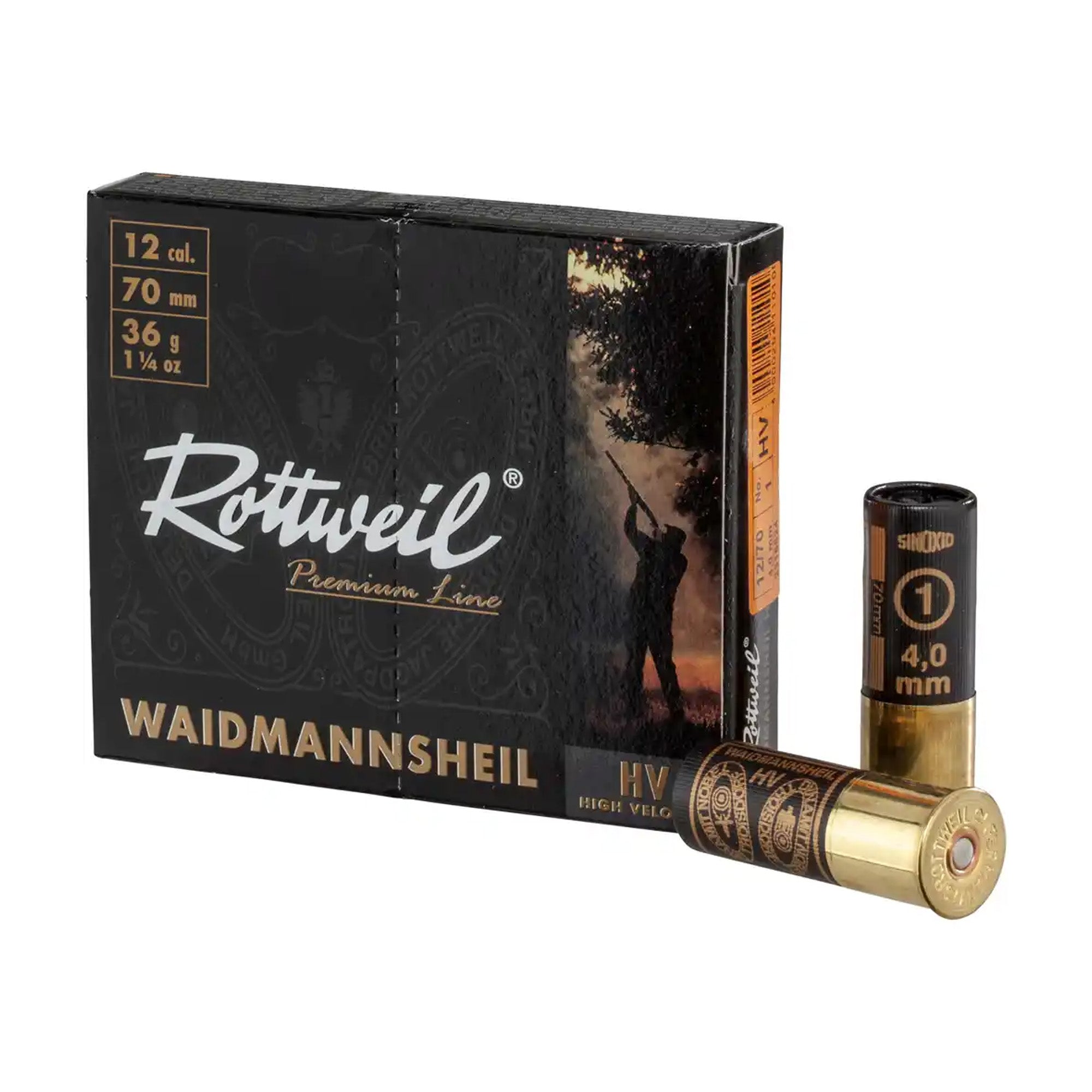 12/70 Waidmannsheil HV Plastik 4mm 36g Schrotpatronen