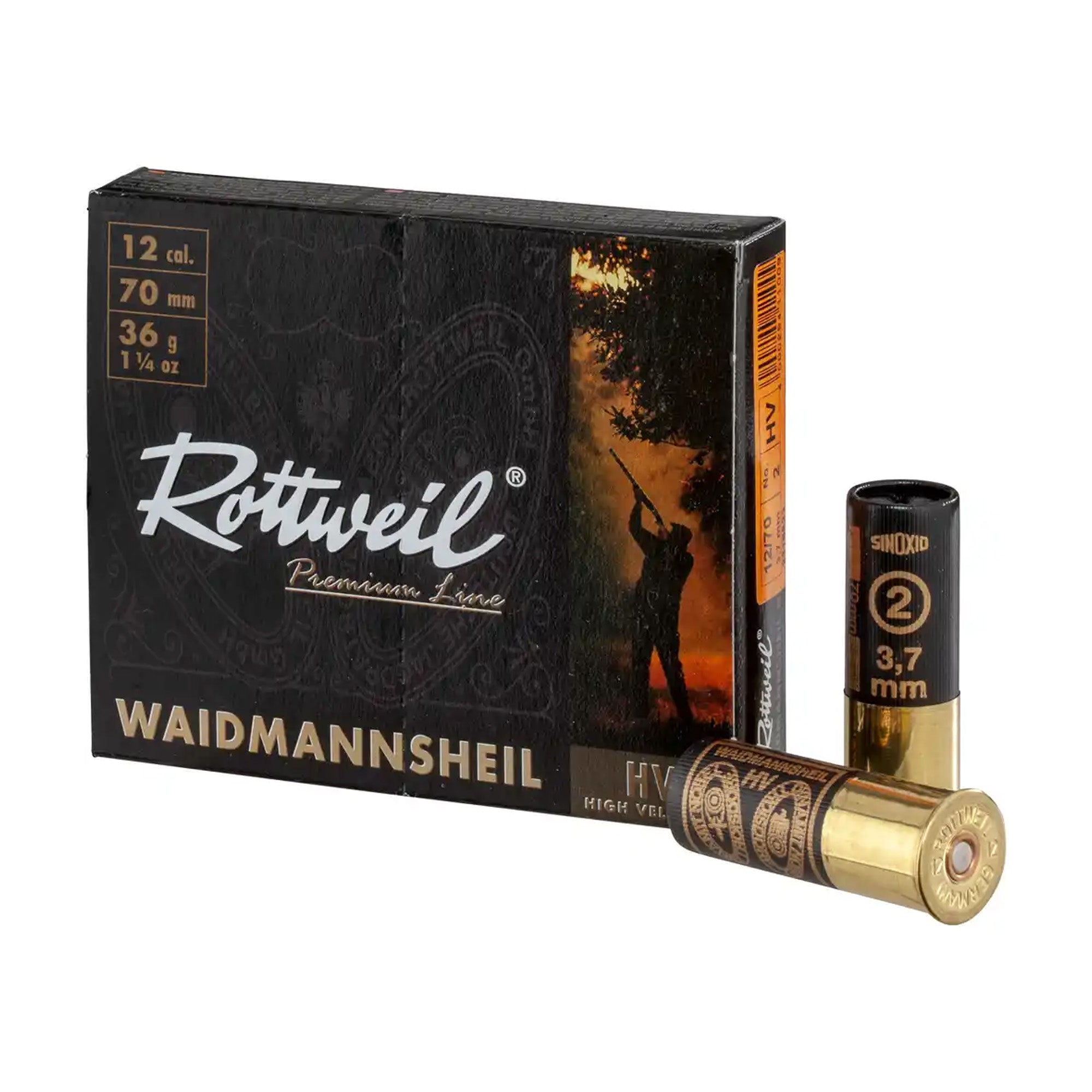 12/70 Waidmannsheil HV Plastik 3,7mm 36g Schrotpatronen