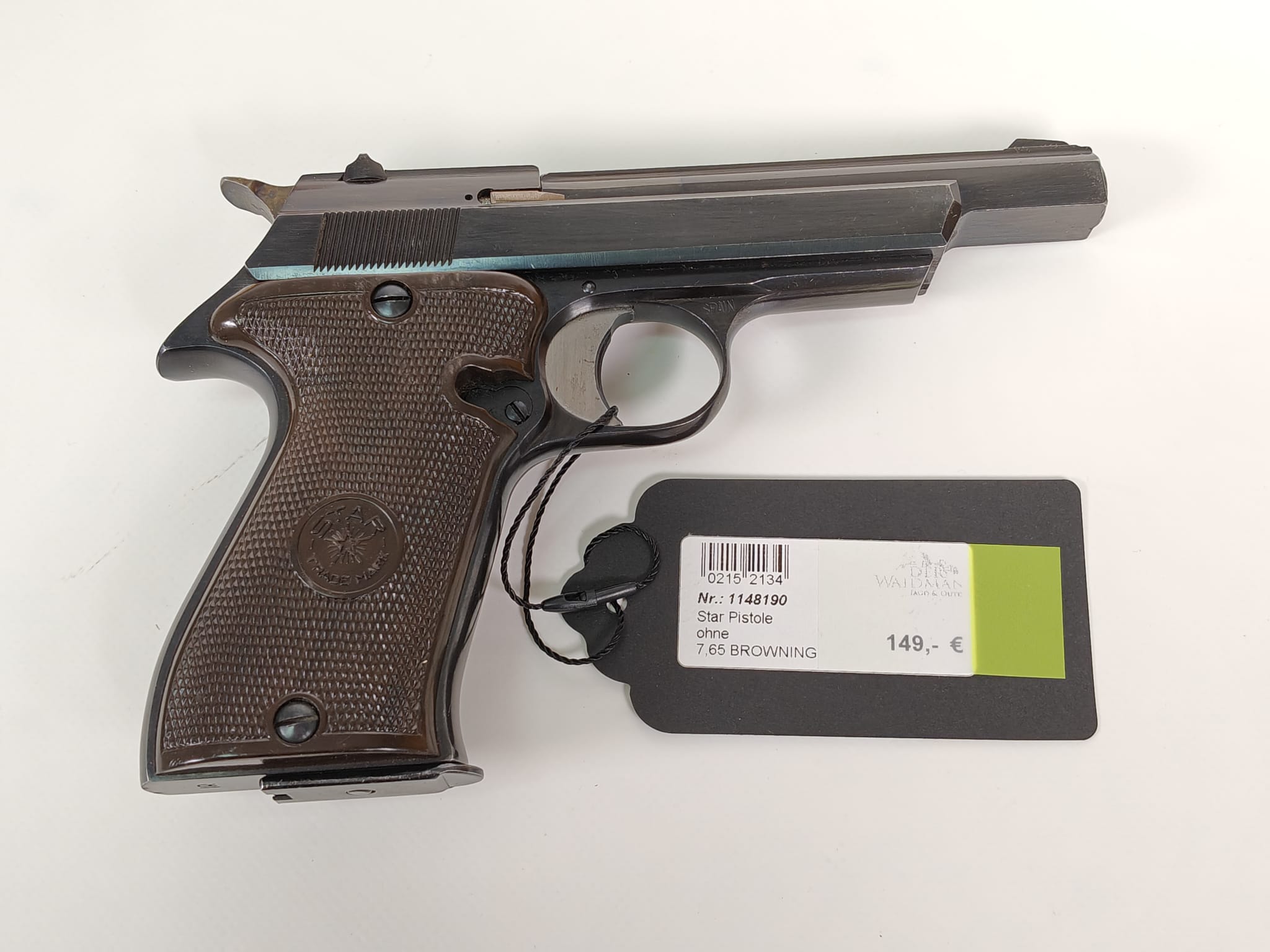 Star S.A. Pistole 7,65mm Browning + Ersatzmagazin