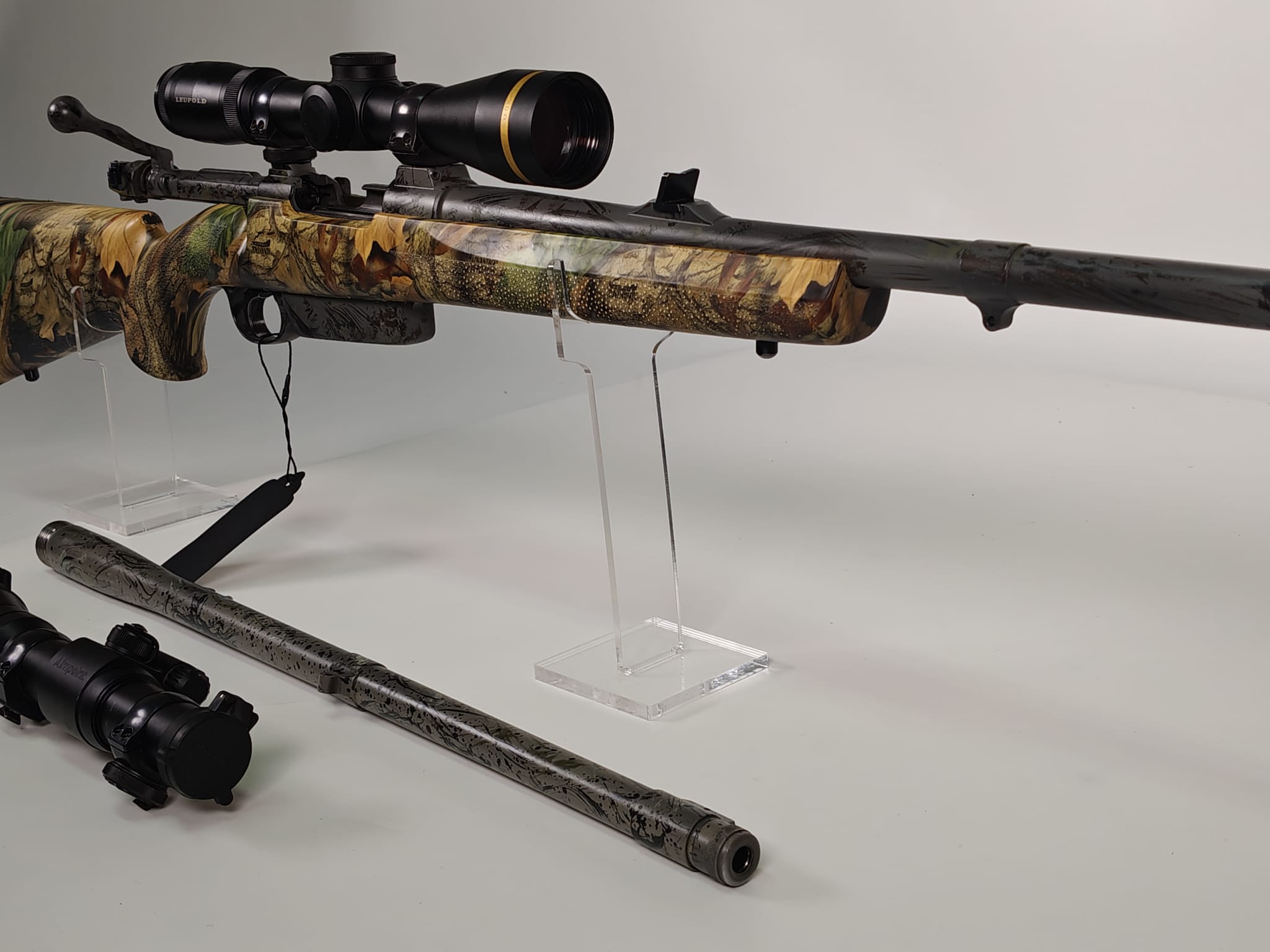 Steyr Mod. 98 .375Ruger mit Wechsellauf, Leupold 2-12x42 und Aimpoint 7000L 2x