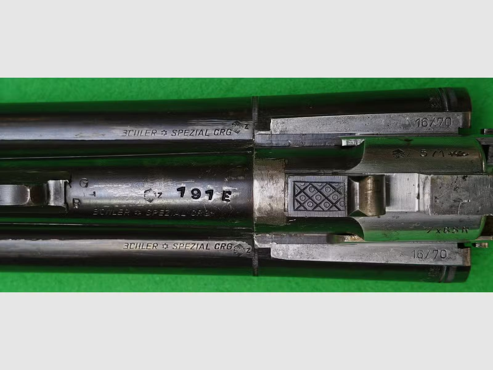 Drilling Modell Trumpf 7x65R / 16/70 mit Einstecklauf .22 Mag.