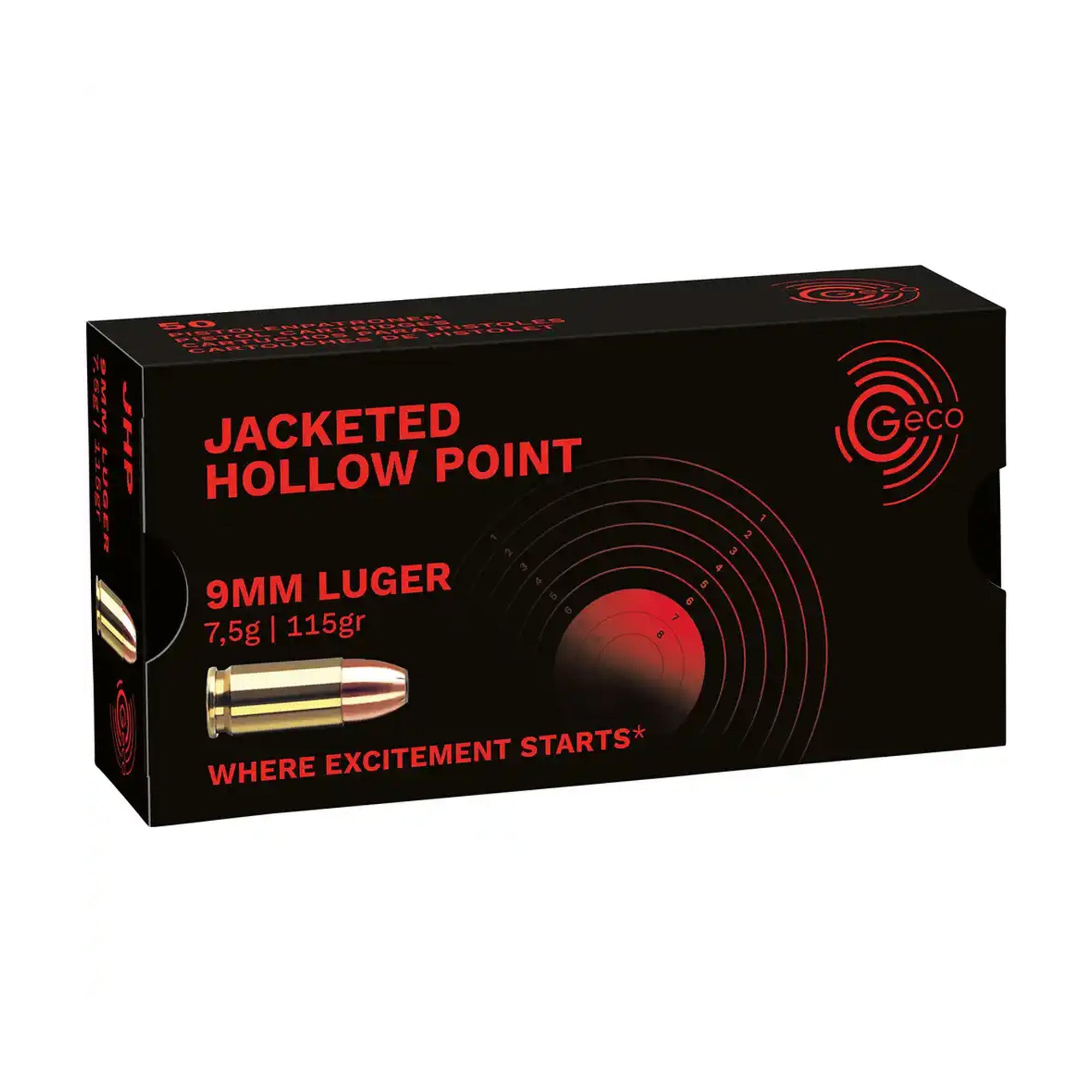9 mm Luger Hohlspitz 7,5g/115grs. Pistolenmunition