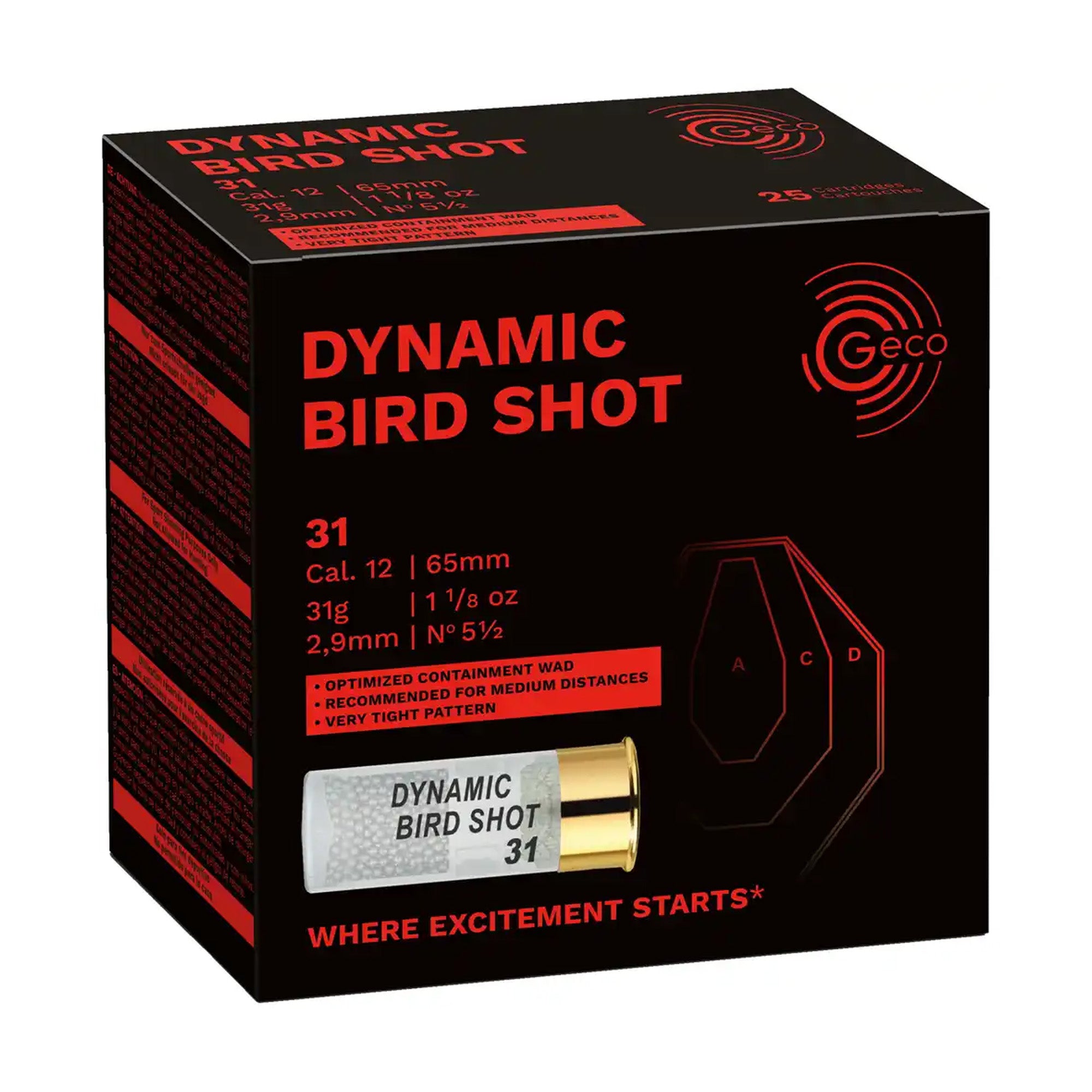 12/65 Dynamic Bird Shot 2,9mm 31g Schrotpatronen