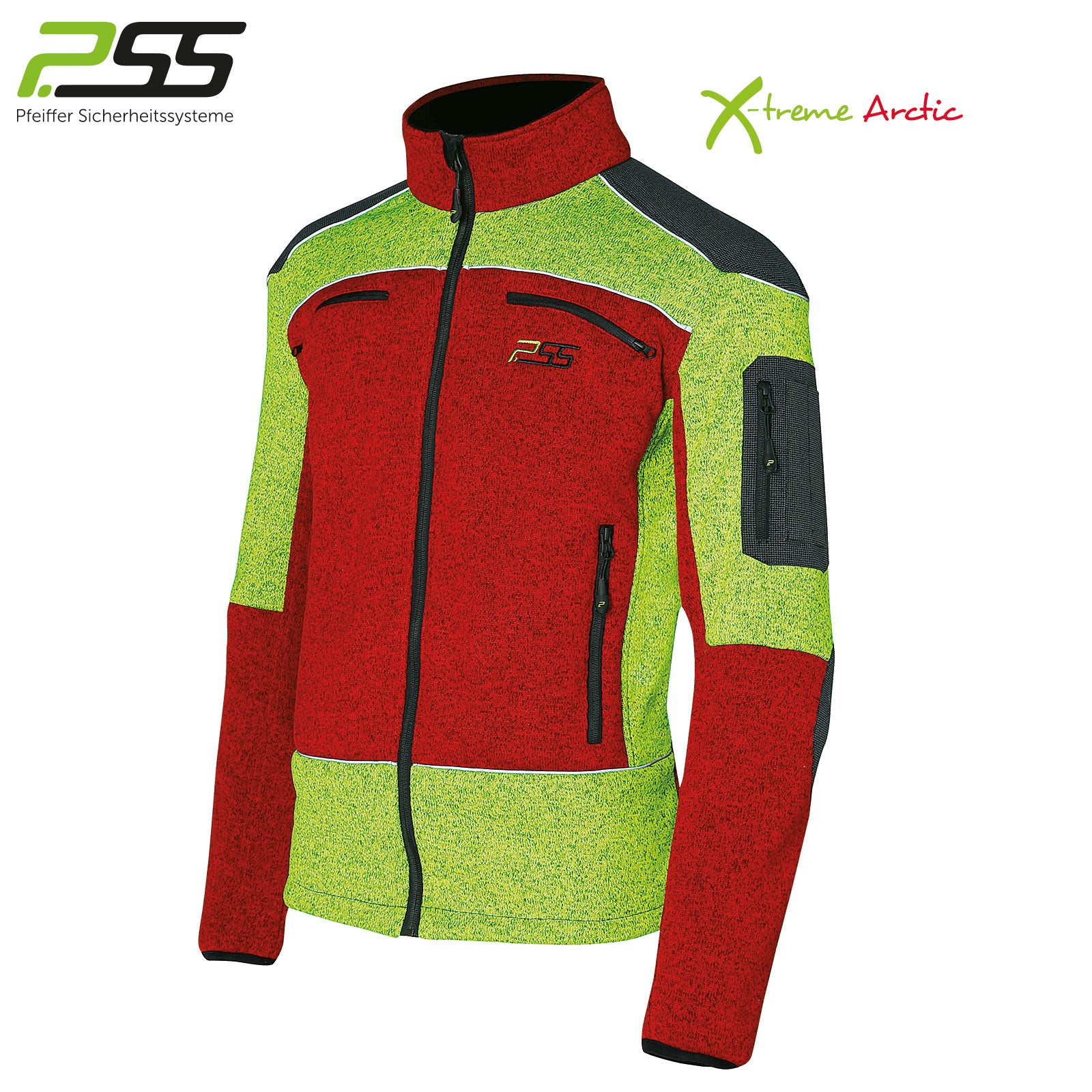 X-treme Arctic Faserstrickjacke rot/gelb