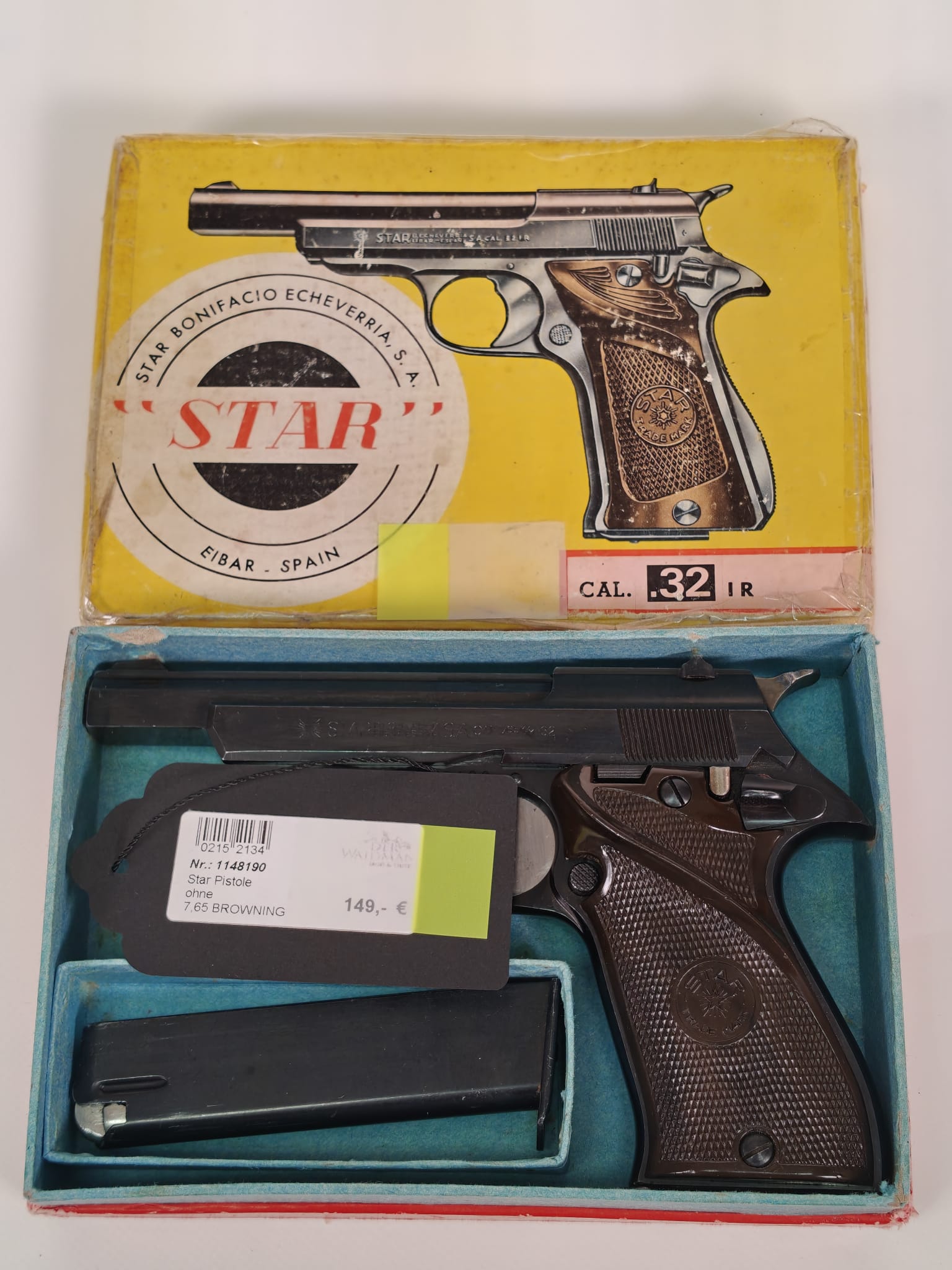 Star S.A. Pistole 7,65mm Browning + Ersatzmagazin